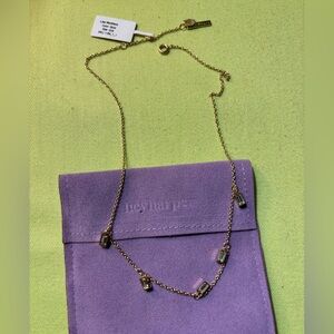 Hey Harper Gold Lisa Necklace waterproof jewelry New NWT cubic zirconia stones